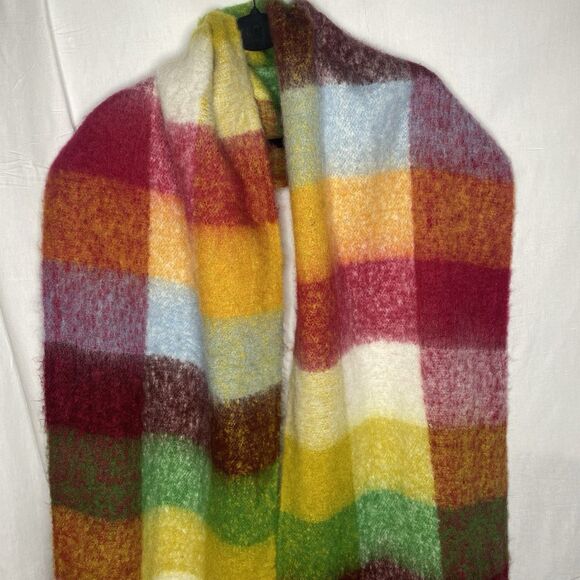 Colorful Pom-Pom Tassel Long Winter Scarf Soft Feel Women’s One Size Oversized - Picture 4 of 8